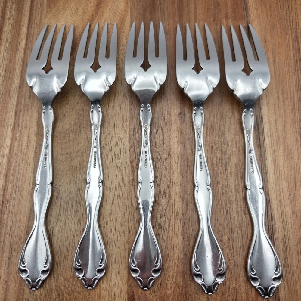 Set Of 5 Oneida Community Cantata Pattern Stainless Steel 7